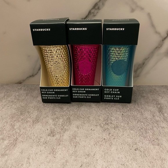 Starbucks Set of Three Studded Tumbler Keychains/Ornaments- NWT - Picture 4 of 4